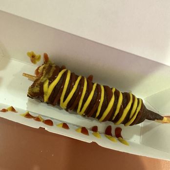 Two Hands Fresh Corn Dogs - Burnt corndog lmfao - Hot Dogs Near Me - Anchorage, Alaska