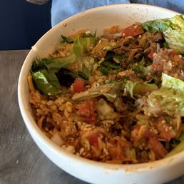 Three-quarters of a taco salad, lol. Three-quarters of a taco salad, lol.