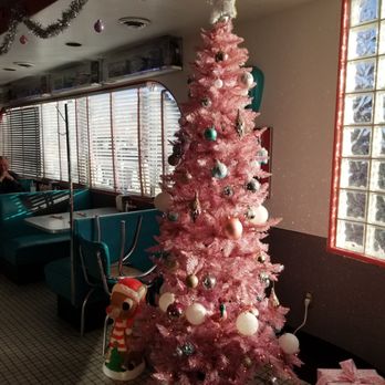66 Diner - Holiday tree inside (December) - Diners Near Me - Albuquerque, New Mexico