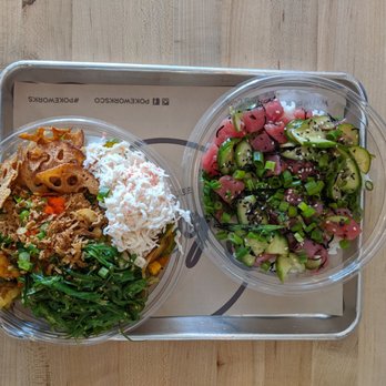Pokeworks - I went a little crazy with toppings maybe...(on the left) - Hawaiian Near Me - Oviedo, Florida Pokeworks - I went a little crazy with toppings maybe...(on the left) - Hawaiian Near Me - Oviedo, Florida