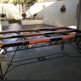 Olde Good Things - Made from a small wrought iron table and two doors purchased years ago at Olde Good Things. The glass insets were raise to be level. - Antiques Near Me - Los Angeles, California
