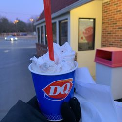 Dairy Queen Store - You know you're a michigander when you eat ice cream in the winter. Small m&m blizzard.