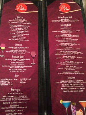 Menu photo 4 5th Avenue Sushi Arlington Heights, IL Menu photo 4 5th Avenue Sushi Arlington Heights, IL