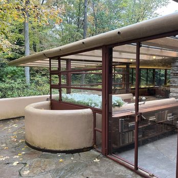 Fallingwater - Living room from the outside - Landmarks & Historical Buildings Near Me - Mill Run, Pennsylvania