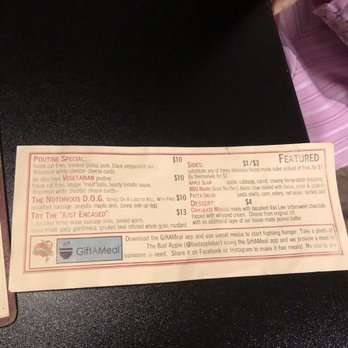 The Bad Apple - Menu - Burgers Near Me - Chicago, Illinois