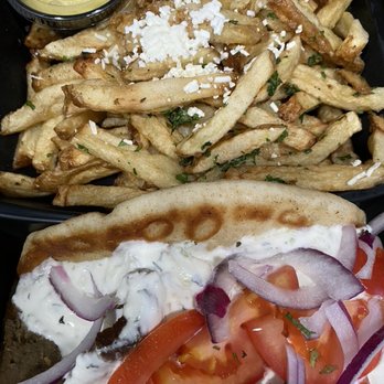 Opa! Authentic Greek - Gyro with a side of fries - Mediterranean Near Me - Santa Clara, California