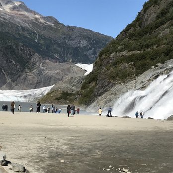Nugget Falls - Falls and glacier next to each other - Hiking Near Me Nugget Falls - Falls and glacier next to each other - Hiking Near Me