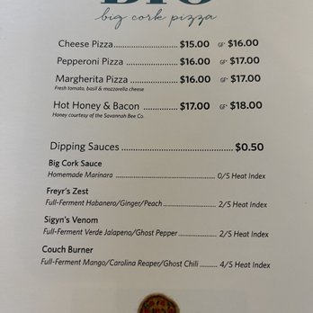 Big Cork Vineyards - Pizza menu - Wineries Near Me - Rohrersville, Maryland