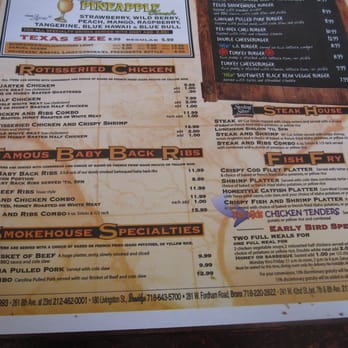 Dallas BBQ Washington Heights - Menu for the Early Bird Special and the Rotisserie Chicken - Barbeque Near Me - New York, New York