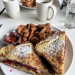 Skylarks Hidden Cafe - Monte Cristo and breakfast potatoes