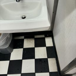 Bathroom floor in ladies room Bathroom floor in ladies room