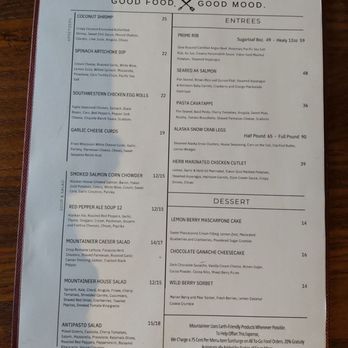 Mountaineer Grill - Menu - New American Near Me - McKinley Park, Alaska