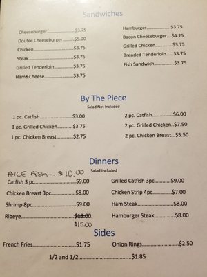 Menu photo 1 Earl's Supper Club West Union, IL