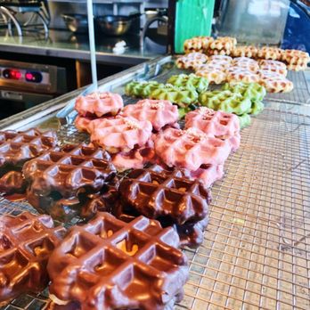 Nero Waffles - Mini liege waffles! Check in on yelp to get one for free! - Waffles Near Me - Vancouver, British Columbia Nero Waffles - Mini liege waffles! Check in on yelp to get one for free! - Waffles Near Me - Vancouver, British Columbia