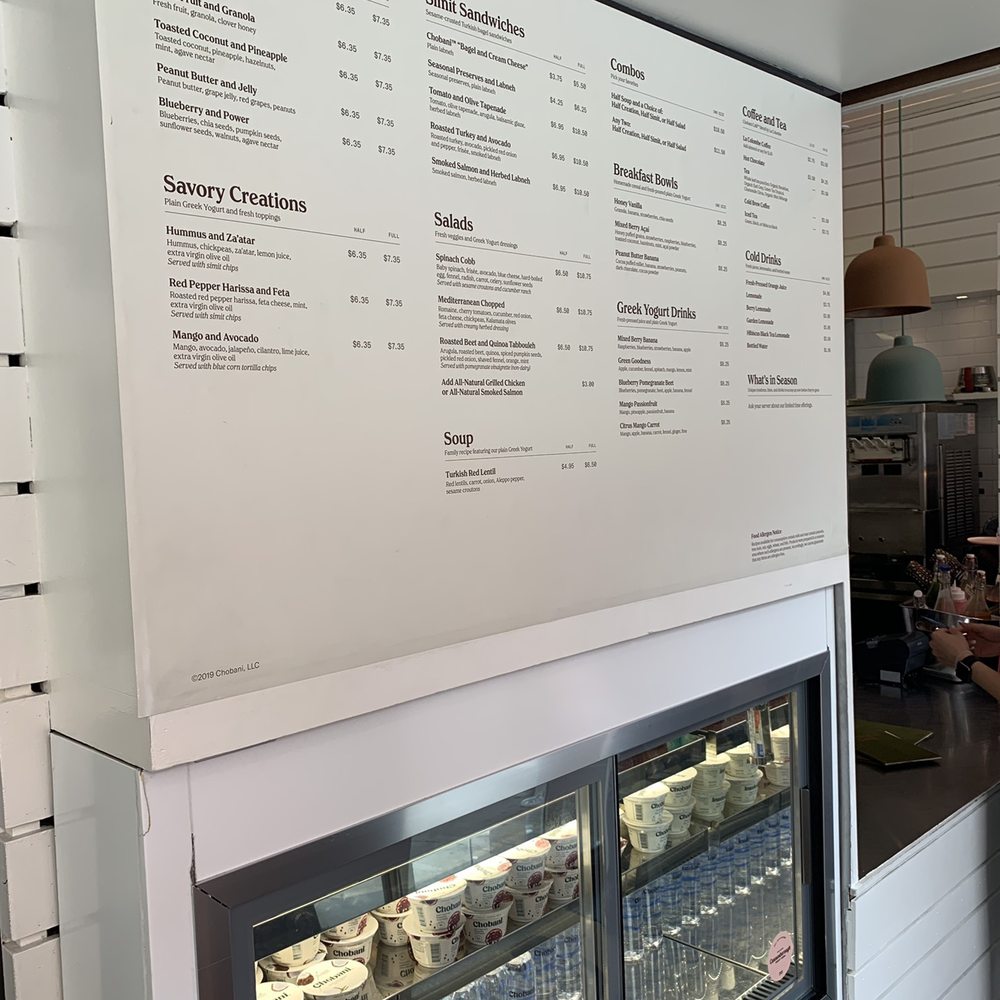 Chobani - Menu - Coffee & Tea Near Me - New York, New York Chobani - Menu - Coffee & Tea Near Me - New York, New York