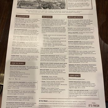 First Watch - Menu front - Breakfast & Brunch Near Me - Kansas City, Missouri First Watch - Menu front - Breakfast & Brunch Near Me - Kansas City, Missouri