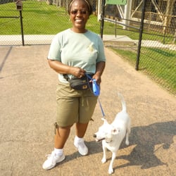 Pawsitive Petcare - Shari, co-owner and a client's dog, Milou.