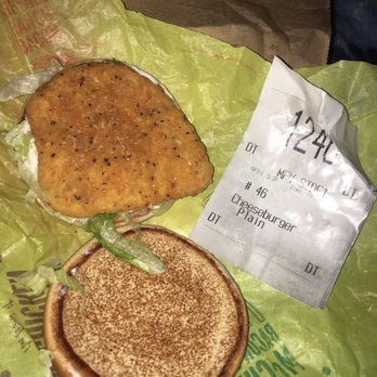 McDonalds - Does this look like a plain cheeseburger????  Horrible service horrible food - Fast Food Near Me - Stockton, California