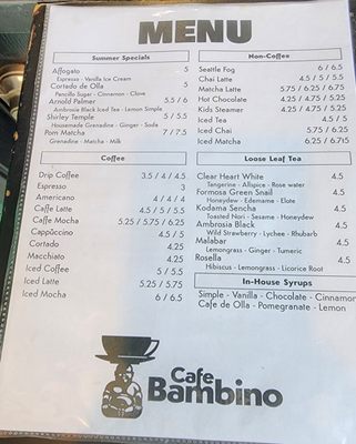 Menu photo 1 Cafe Bambino Seattle, WA Menu photo 1 Cafe Bambino Seattle, WA