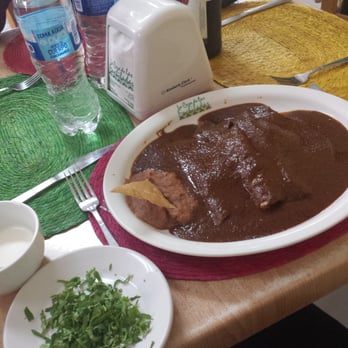 La Casa de las Enchiladas - Enchilada De arrechera en mole. . - Mexican Near Me - México, D.F., DIF
