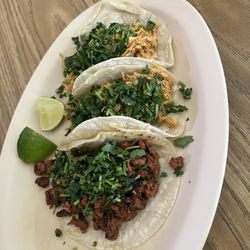 Tacos Mi Pueblo - Al Pastor and Chicken Tacos.