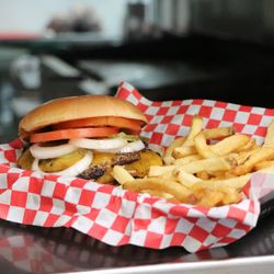 Burgers Pies & Fries - Classic Fresh Ground Brisket Burger served on a toasted bun with hand cut fries.