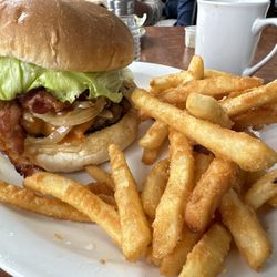 Riverview Restaurant - Signature burger and fries.