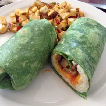 Bagel Loft - Egg whites, sausage, salsa, hot sauce, & cheddar cheese spinach wrap with home fries! - Bagels Near Me - Tuckahoe, New York Bagel Loft - Egg whites, sausage, salsa, hot sauce, & cheddar cheese spinach wrap with home fries! - Bagels Near Me - Tuckahoe, New York