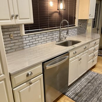 Granite Brothers - Kitchen countertop with new sink and backsplash - Countertop Installation Near Me - Worcester, Massachusetts