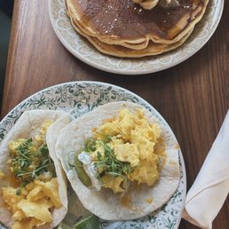 Pancakes and Breakfast Tacos
