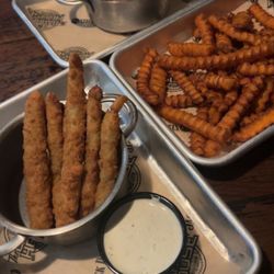 The Barrel House - Fried pickles, sweet potato fries, and cheese curds