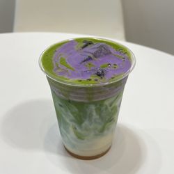 Ube matcha latte