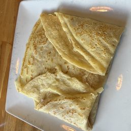 Plain crepe (ham and cheese.) Meh. Plain crepe (ham and cheese.) Meh.