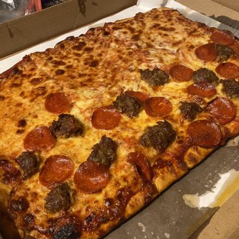 La Rosa Pizzeria - Half cheese half pepperoni and sausage - Pizza Near Me - Philadelphia, Pennsylvania