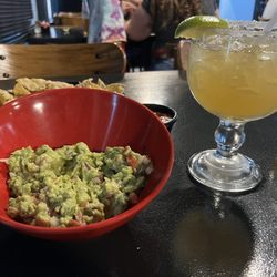 Blue Agave Bar And Mexican Kitchen - Huge order of guacamole and a peach margarita