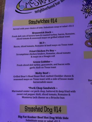 Menu photo 3 Tipsy McSway's Brunswick, GA