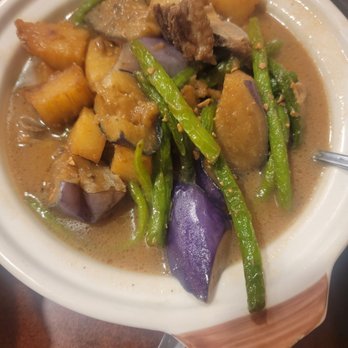 Chou's Kitchen - G-09 Pork ribs, potatoes, green beans, and eggplant clay pot. Delicious! - Chinese Near Me - Chandler, Arizona