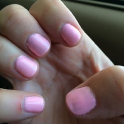 Marys Nails - Uneven polish coverage and you can see the cut on my pinky finger :(