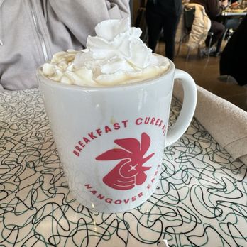 Hangovereasy - a cup of coffee with whipped cream - Breakfast & Brunch Near Me - Perrysburg, Ohio Hangovereasy - a cup of coffee with whipped cream - Breakfast & Brunch Near Me - Perrysburg, Ohio