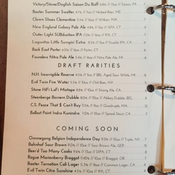 Engine Room - August 2015 Taplist - Southern Near Me - Mystic, Connecticut