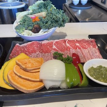 Halves Boiling Pot + Grill - Angus short rib and a5 wagyu - Japanese Near Me - Foothill Ranch, California Halves Boiling Pot + Grill - Angus short rib and a5 wagyu - Japanese Near Me - Foothill Ranch, California