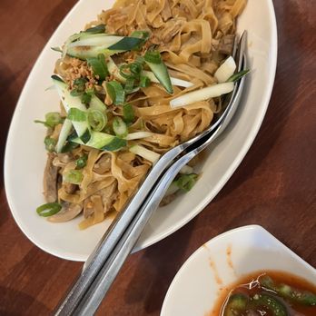 Burma Burma - Burmese Garlic Noodle with duck for an extra $5. - Burmese Near Me - Dublin, California