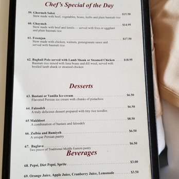 Yas Restaurant - Menu pg 3 of 3 - Persian/Iranian Near Me - San Jose, California Yas Restaurant - Menu pg 3 of 3 - Persian/Iranian Near Me - San Jose, California