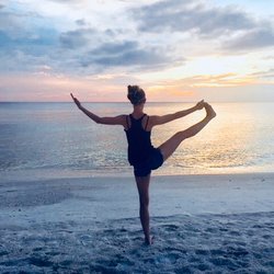 Staff yoga on the beach