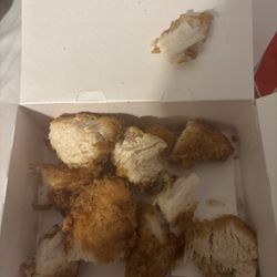 KFC - Ordered a 12 piece nugget meal and got what appears to be 1 chicken strip torn up into 12 small pieces.