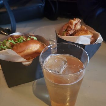 Double Chicken Please - Hot honey and salted duck egg sandwiches with cocktail #2 - Cocktail Bars Near Me - New York, New York