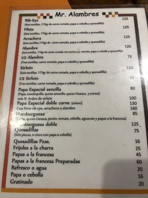 Menu photo 1 Mr. Alambres Monterrey, NLE