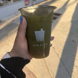 Mango Matcha with Strawberry Popping Boba