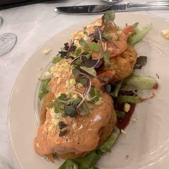 Cafe Sbisa - Shrimp remoulade with fried green tomatoes - Southern Near Me - New Orleans, Louisiana Cafe Sbisa - Shrimp remoulade with fried green tomatoes - Southern Near Me - New Orleans, Louisiana