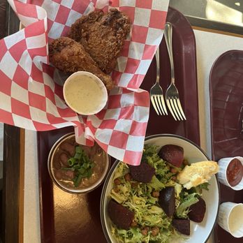 Gold Standard - 2 piece chicken, red beans and rice, and roasted beet salad - Chicken Wings Near Me - Olympia, Washington Gold Standard - 2 piece chicken, red beans and rice, and roasted beet salad - Chicken Wings Near Me - Olympia, Washington